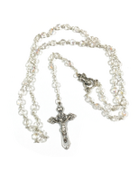 White AB Crystal-Cut Communion Rosary