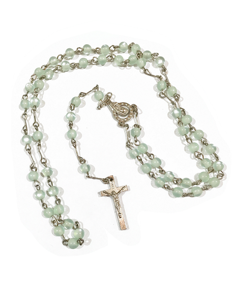 Aqua Cat's Eye Communion Rosary