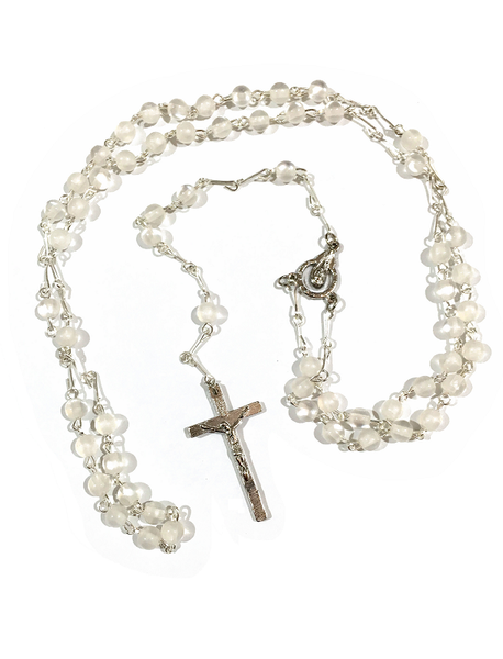 White Cat's Eye Communion Rosary