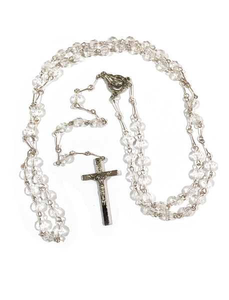 Clear Crystal-Cut Communion Rosary