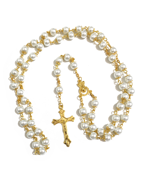 White Pearl Communion Rosary